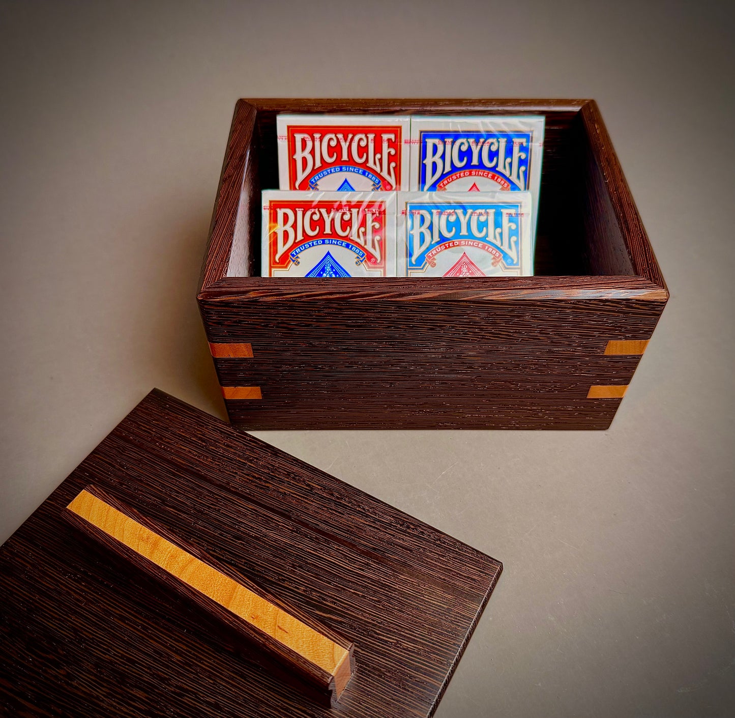Handcrafted Wenge Keepsake Box - with Cherry wood splines