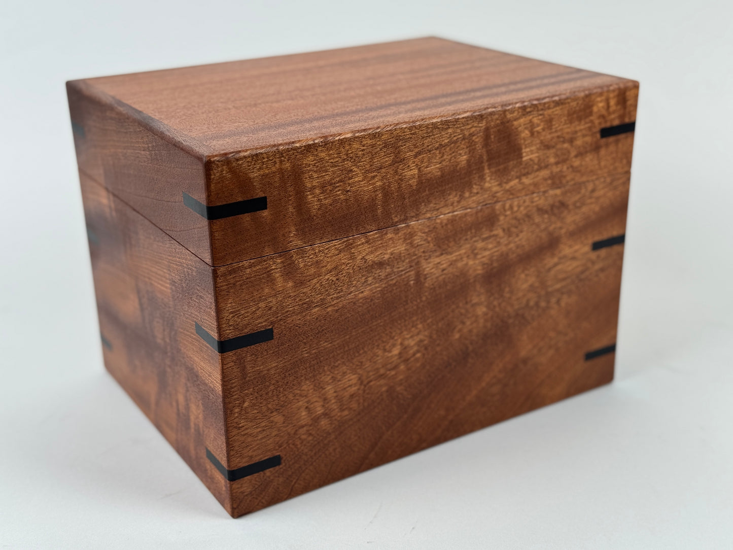 Handcrafted Sapele Keepsake Box with African Blackwood Splines