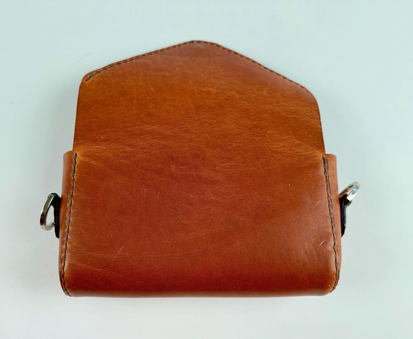 Handmade Petite Leather Crossbody Bag and matching Coin Purse - English Tan Horween Leather - Hand-Stitched