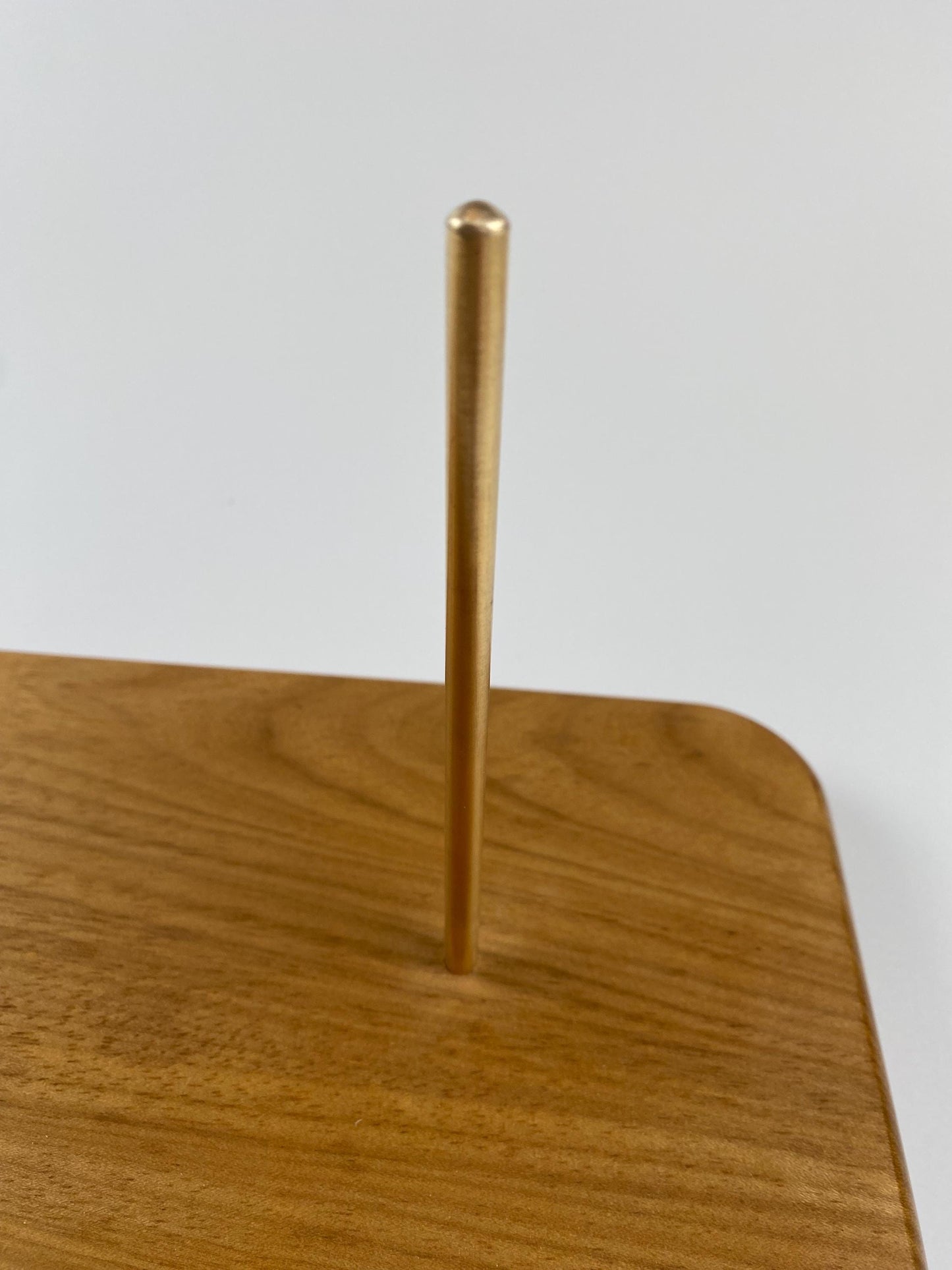 Handmade Record Display - Brazilian Oak with Brass Rods - Wooden Vinyl Album Display