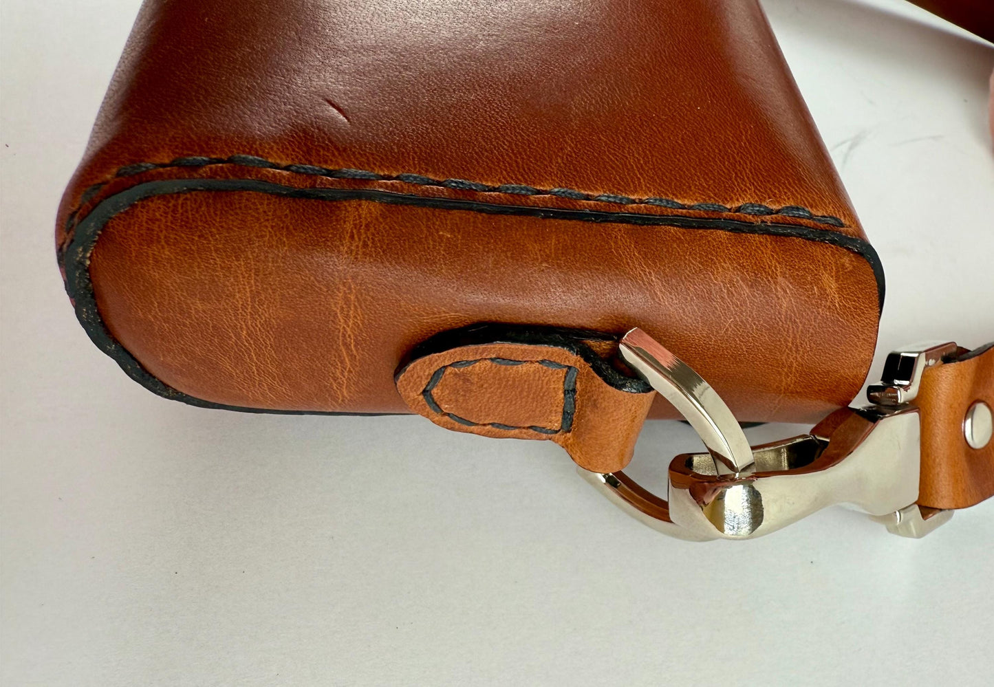 Handmade Petite Leather Crossbody Bag and matching Coin Purse - English Tan Horween Leather - Hand-Stitched