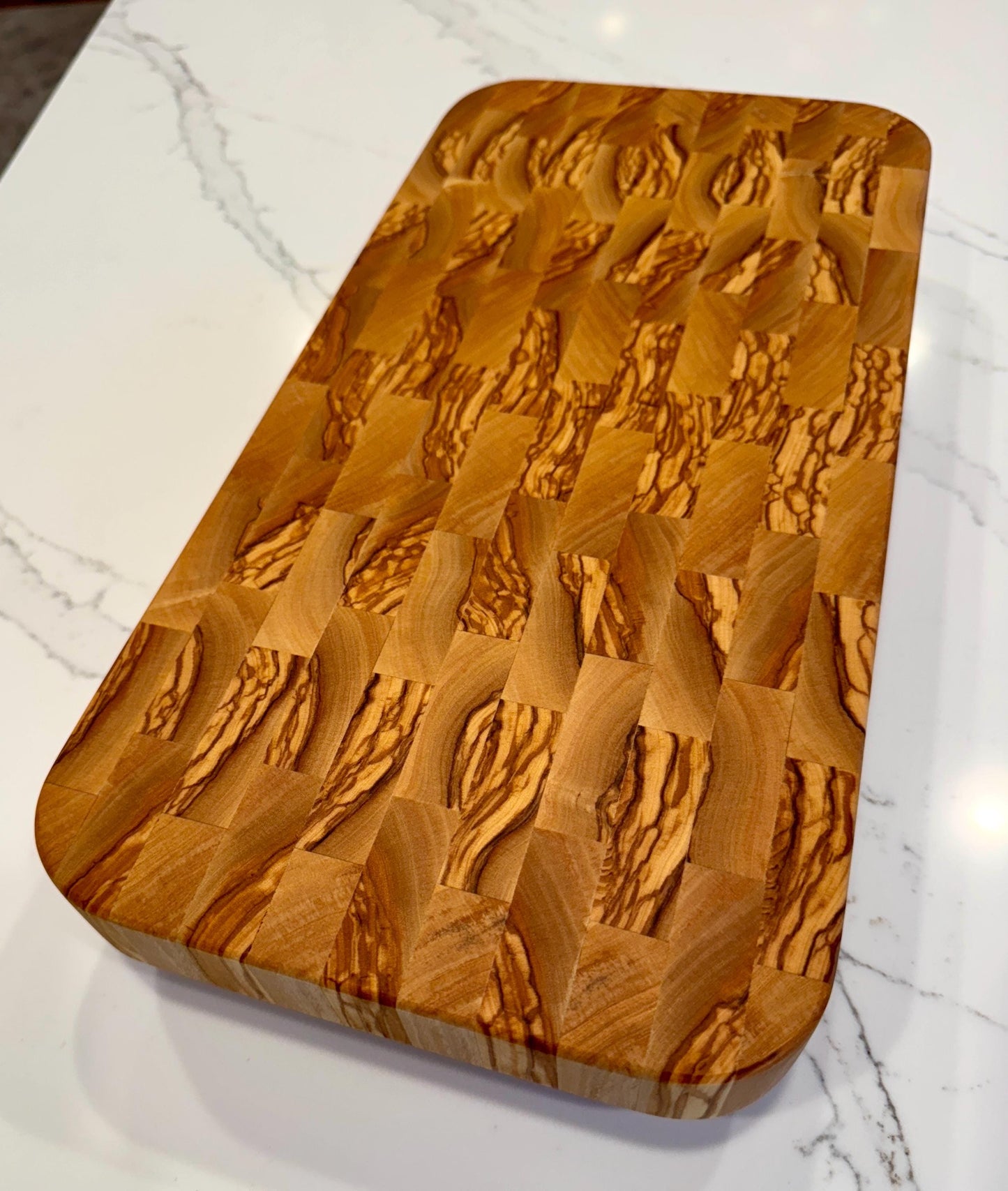 Elevated Charcuterie Board/Display Tray - Olive wood - End Grain