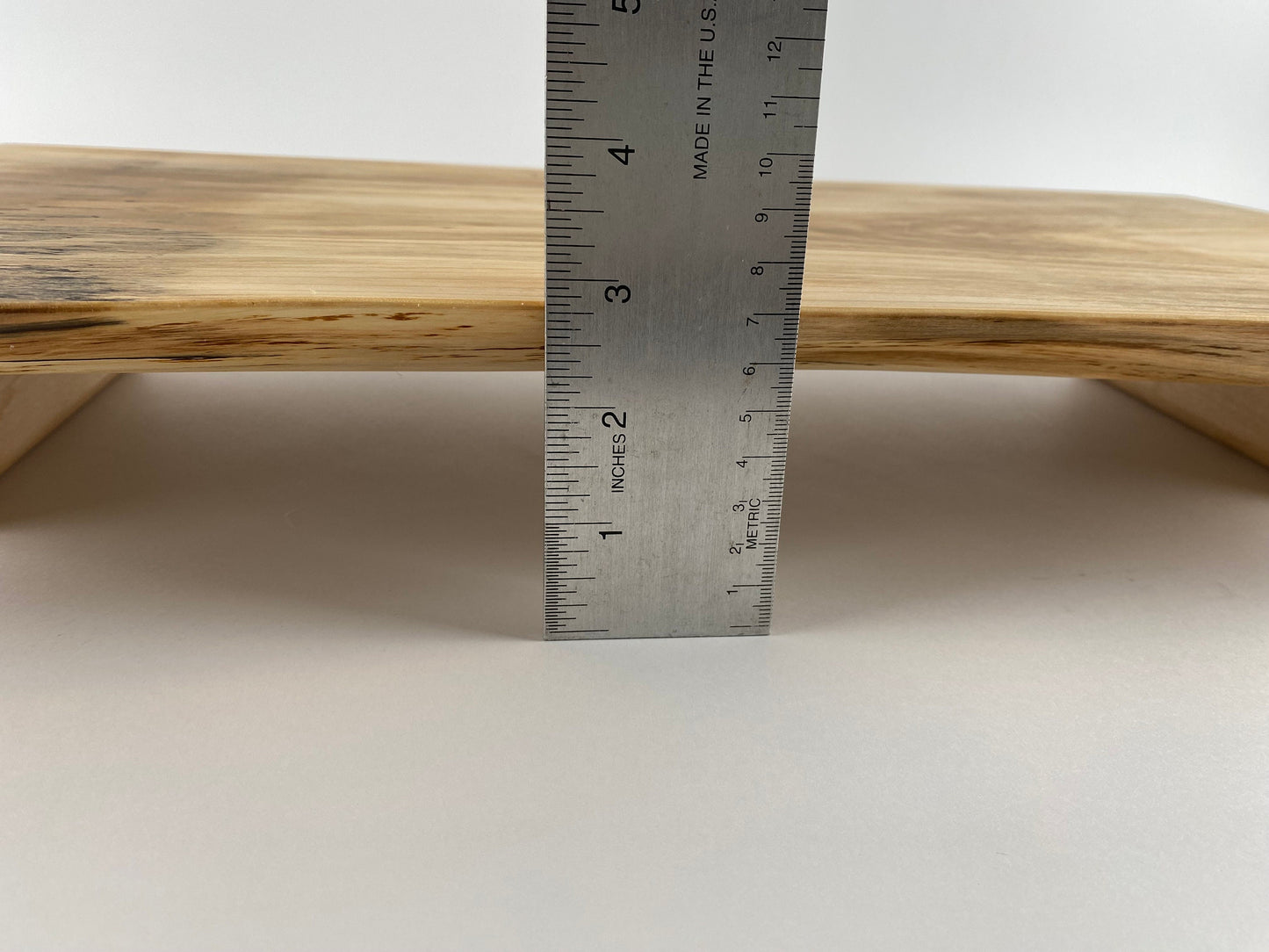 Elevated Serving/Display Tray - Silver Maple wood - double live edge (locally sourced wood)