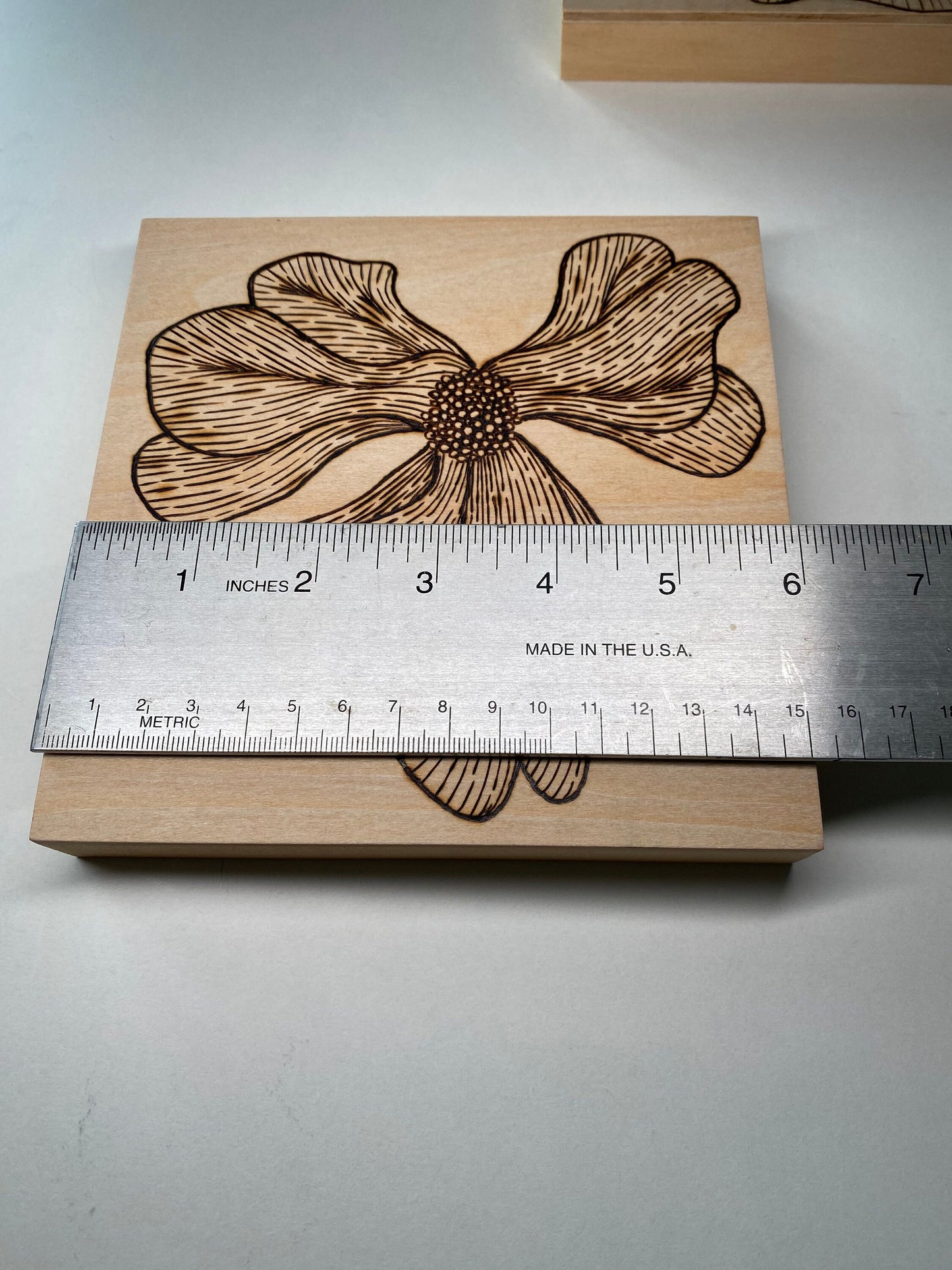 Wall Art: Zentangle Flowers - Trio of 6”x6” tiles - Woodburned (Pyrography)