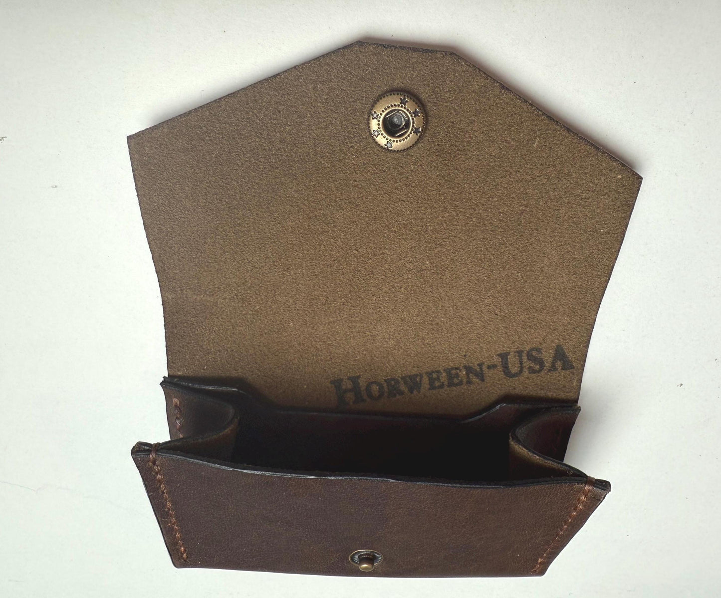 Handmade Leather Coin Pouch and Card Holder - Horween Leather - Hand stitched