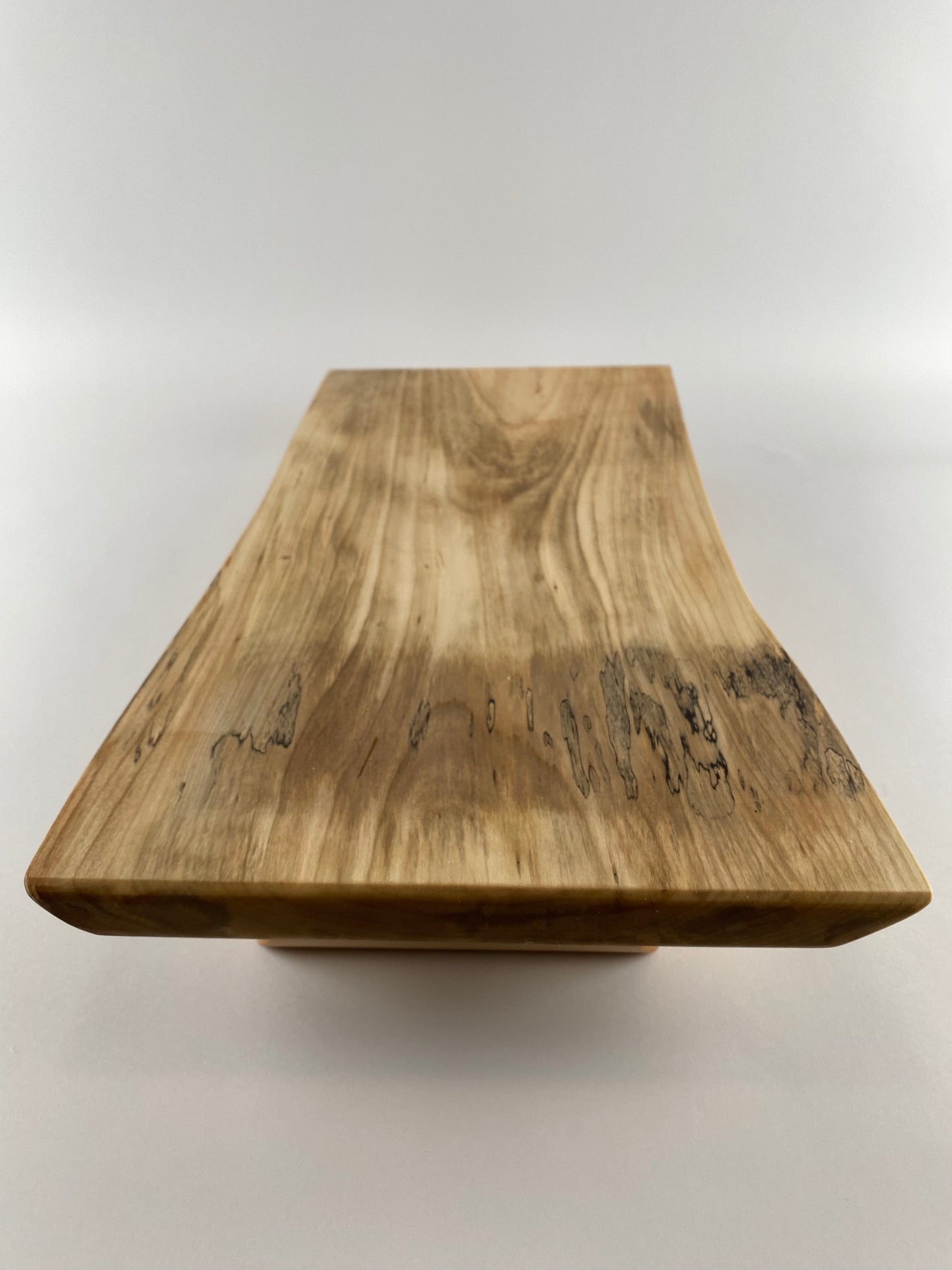 Elevated Serving/Display Tray - Silver Maple wood - double live edge (locally sourced wood)